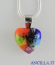 Collana con cuore piccolo stampo murrina multicolore